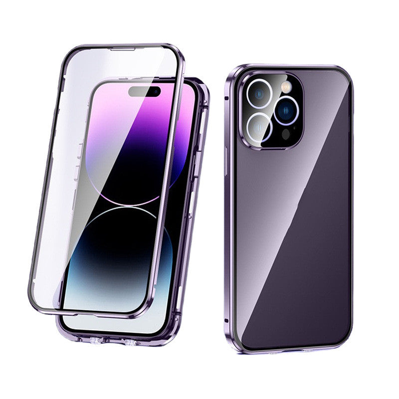 Boîtier de téléphone Magnétique King Double boucle Lunettes de verre double face