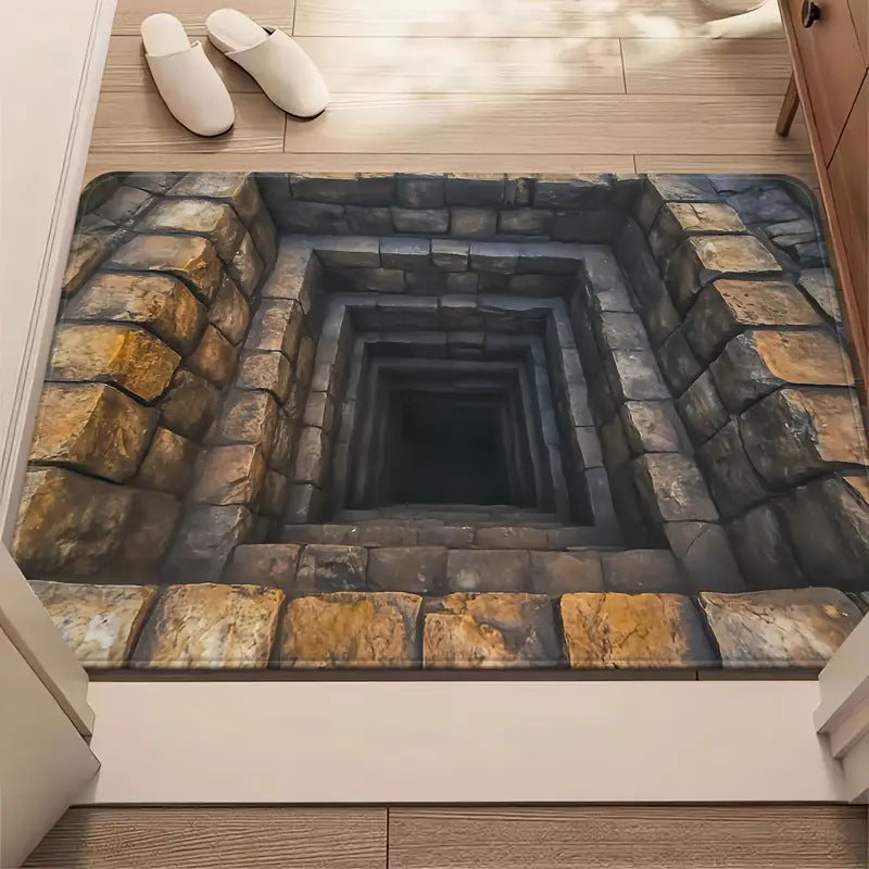 Effet visuel 3D Maison Ground Mat Salle de bain antidérapante