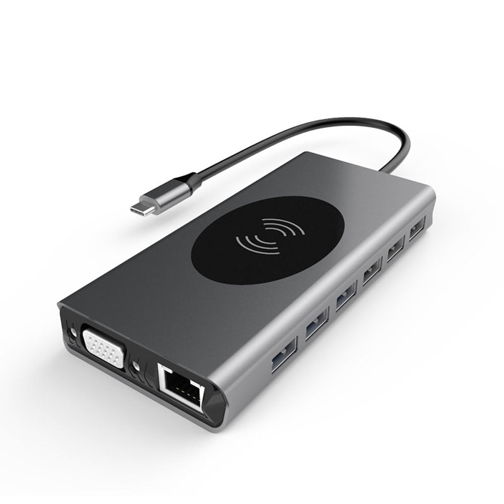 15-in-1 USB-C Docking Station with 10W Wireless Charging