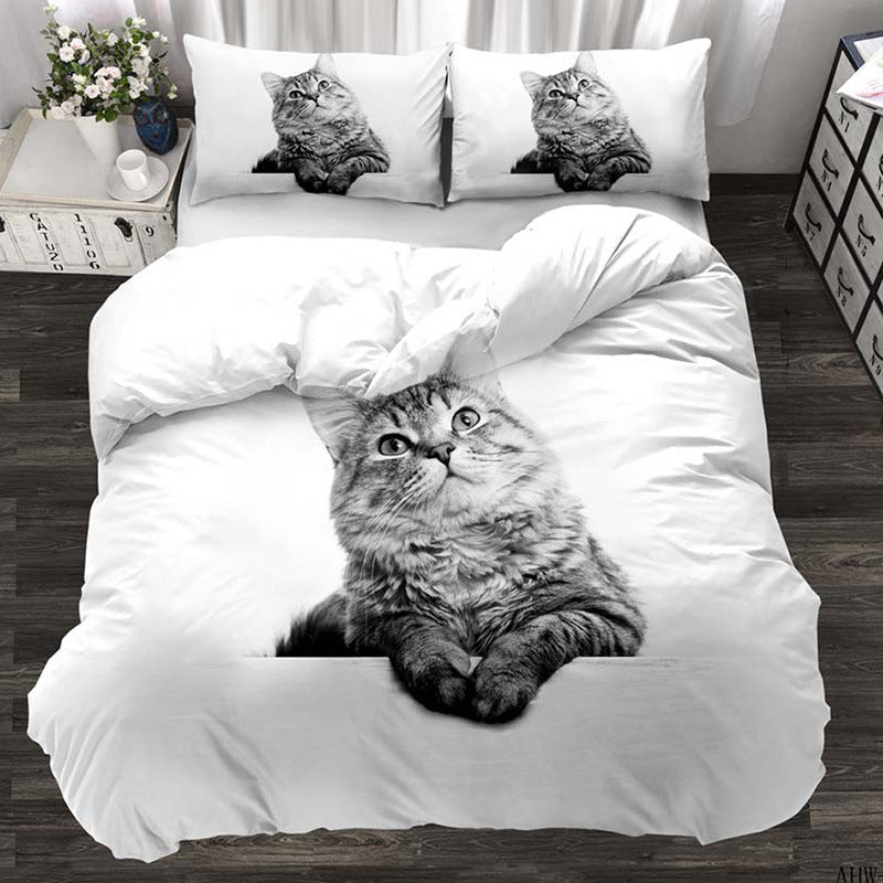 Couverture de courtepointe réaliste pour chats et chiens d'animaux en trois parties