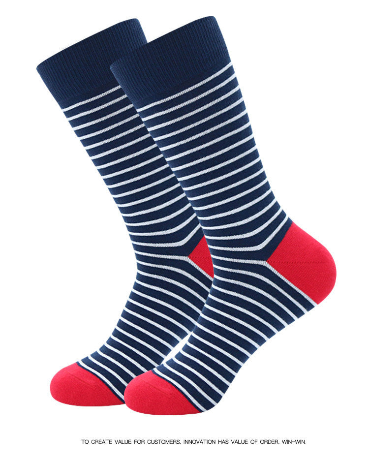 Chaussettes en coton rayé Homme Plus Taille