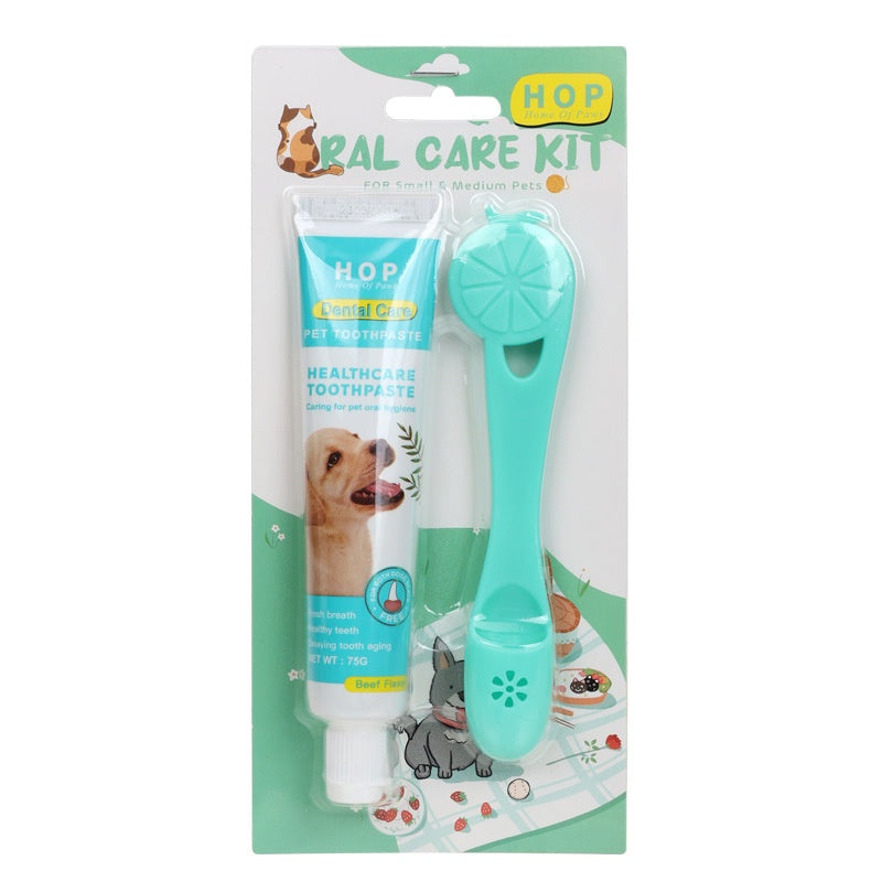 Ensemble de brosse à dents et de dentifrice pour animaux de compagnie