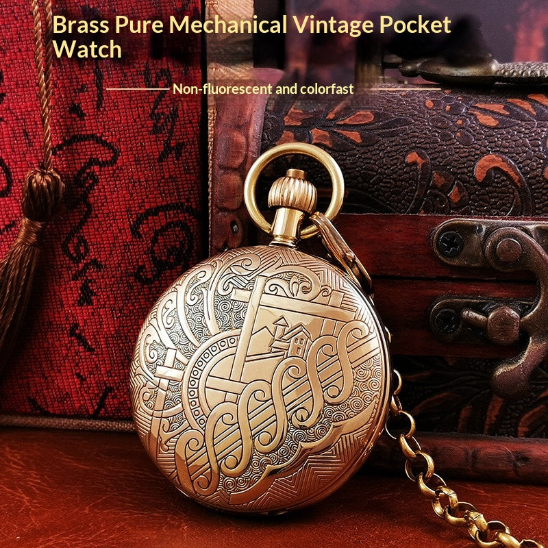 Montre de poche mécanique tout-cuivre entièrement automatique