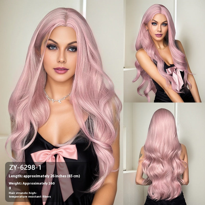 Wig Simulation Hairline Women's Team Anchor 60cm Micro-volume Long Headgear