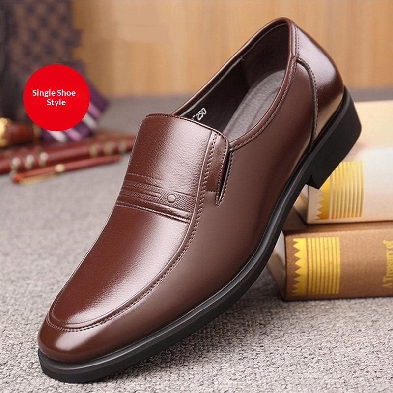 Chaussures en cuir slip-on marron pour hommes