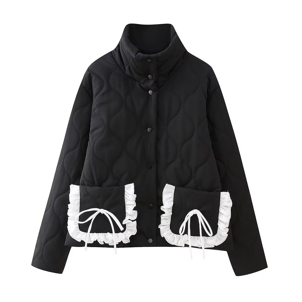 Veste en coton pour femmes avec poches Bow-tie