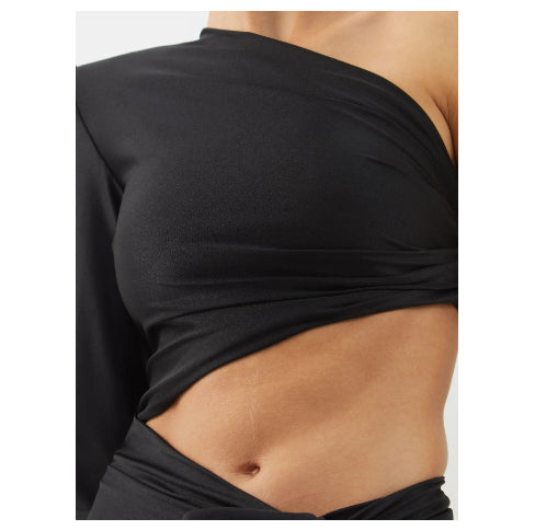Robe élastiquée à épaule à manches longues pour femmes