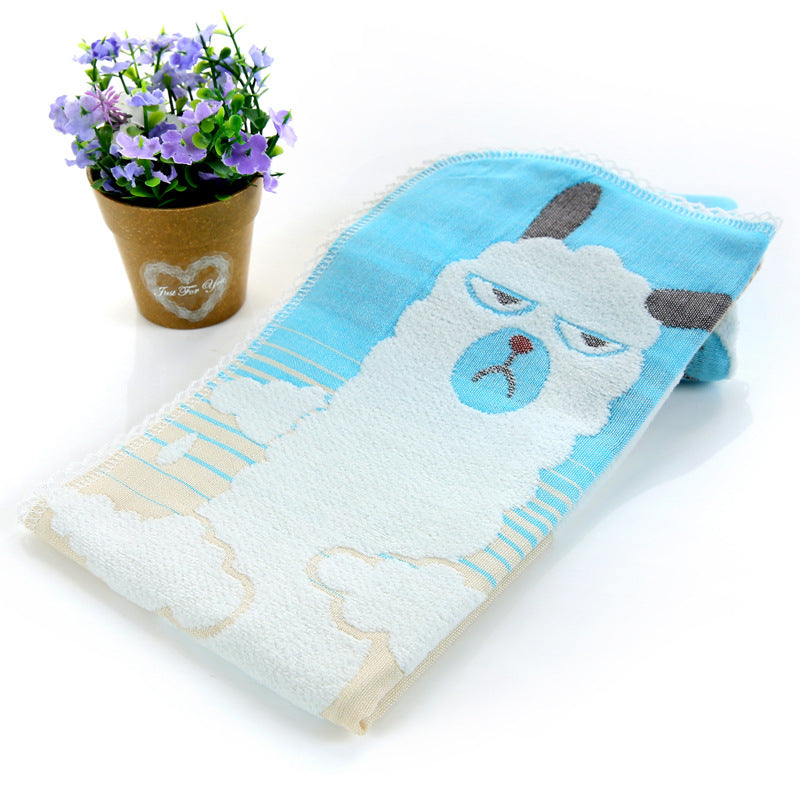 Pure coton Cartoon Jacquard Baby Visage Serviette