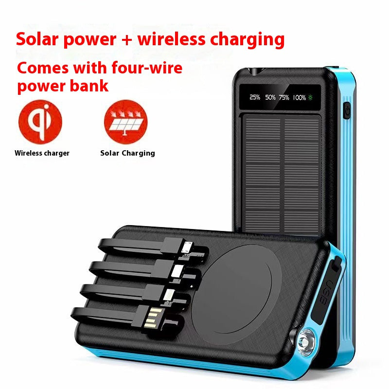 Unité de recharge solaire avec câble portable étanche