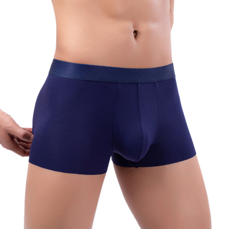 Sous-vêtements en soie glacée Boxers casual Cut hommes sans couture Close-fitted et confortable Modal Mid