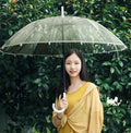 Grande poignée longue 16 Rib transparent parapluie