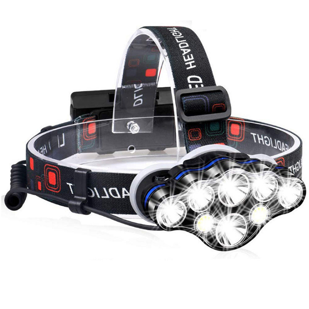 Charge USB 8LED forte lumière T6 phare extérieur multifonction Camping nuit pêche