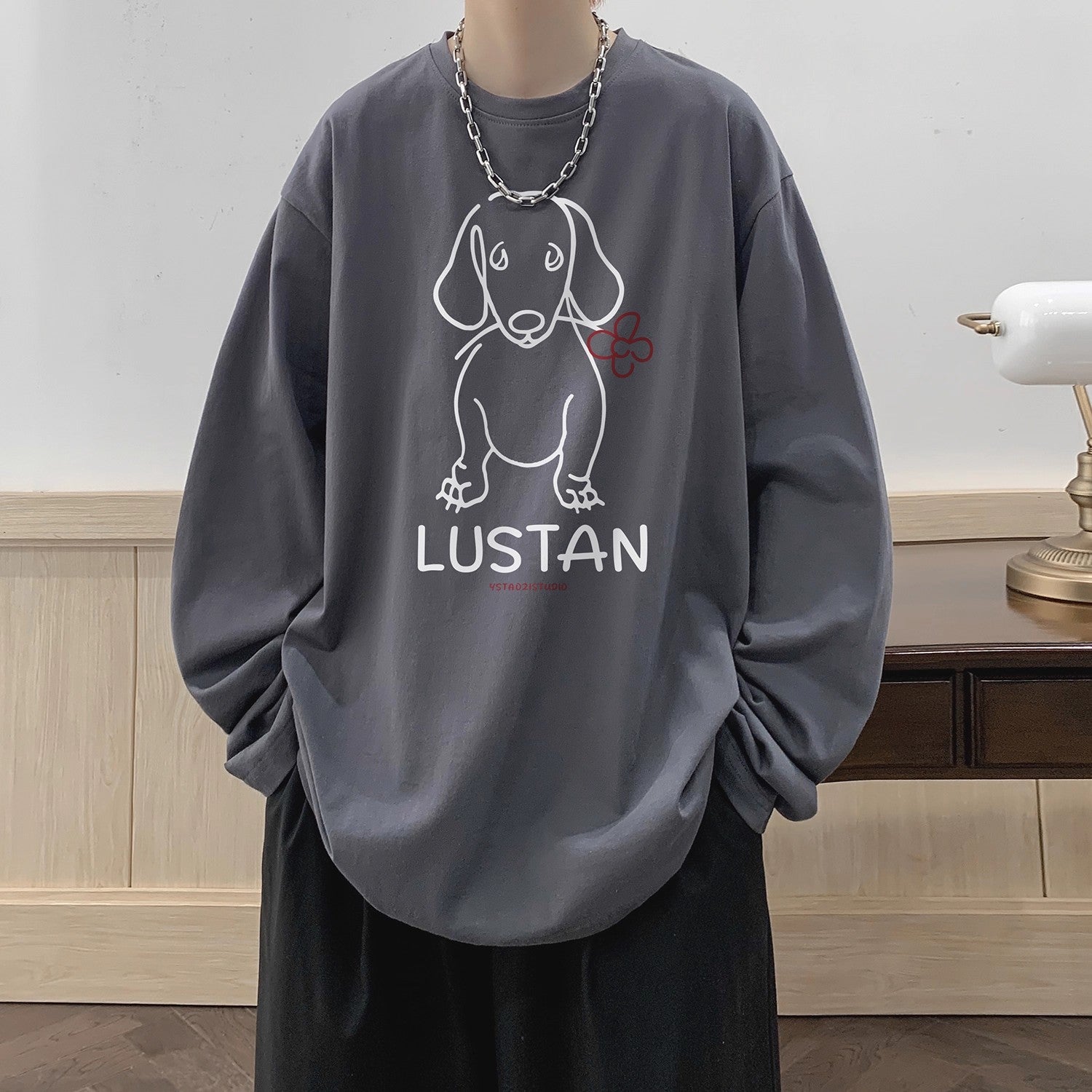 T-shirt à manches longues imprimé pour chiot de dessin animé