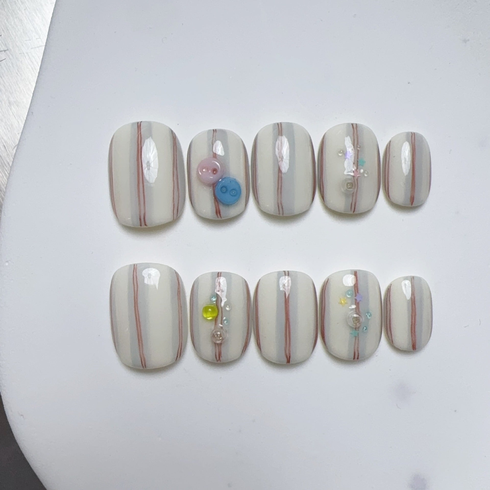Conseils amovibles pour ongles en Plaid de couleur solide