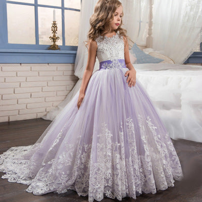 Europe et États-Unis Vêtements pour enfants Dentelle Robe de mariée