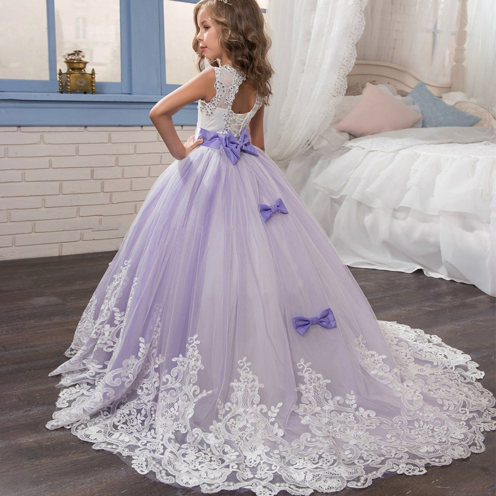 Europe et États-Unis Vêtements pour enfants Dentelle Robe de mariée