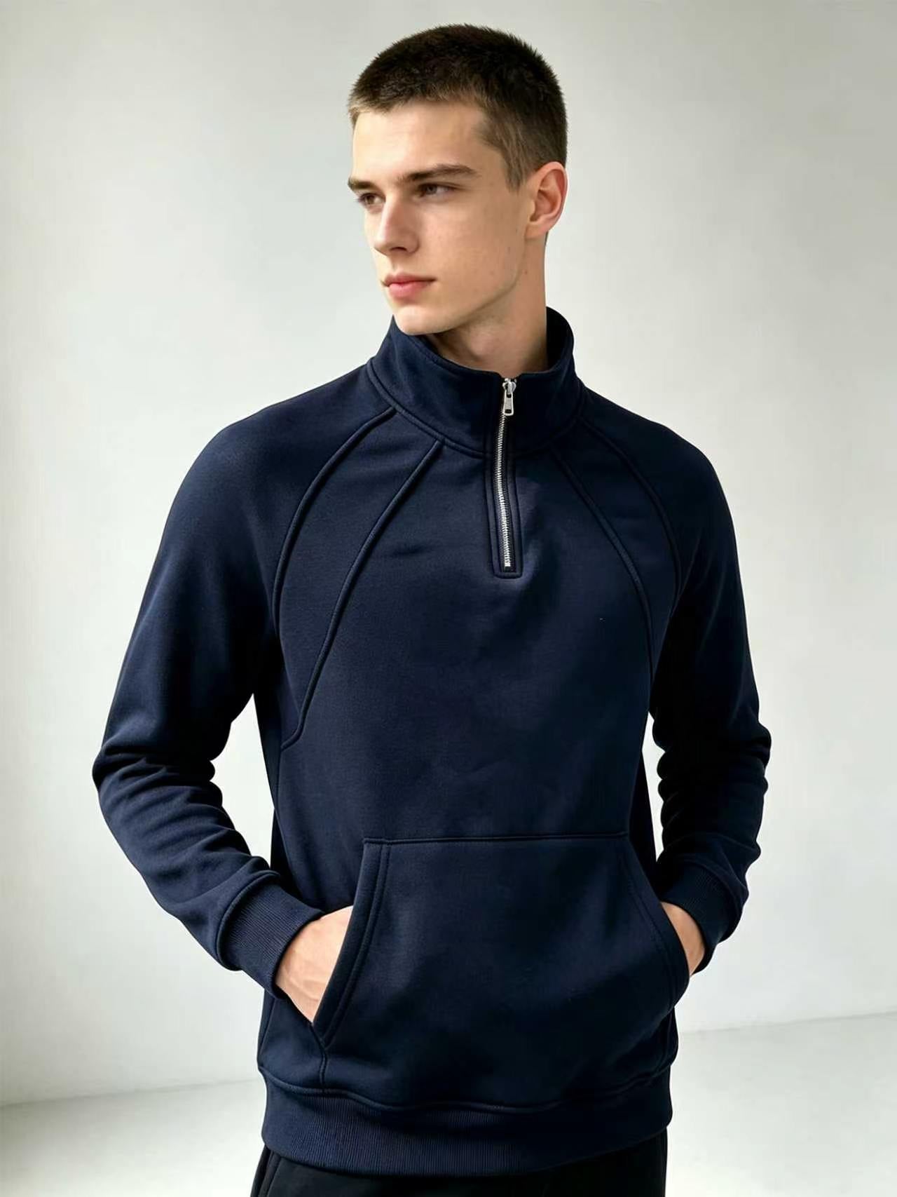 Sweat-shirt de pull à fermeture éclair pour hommes