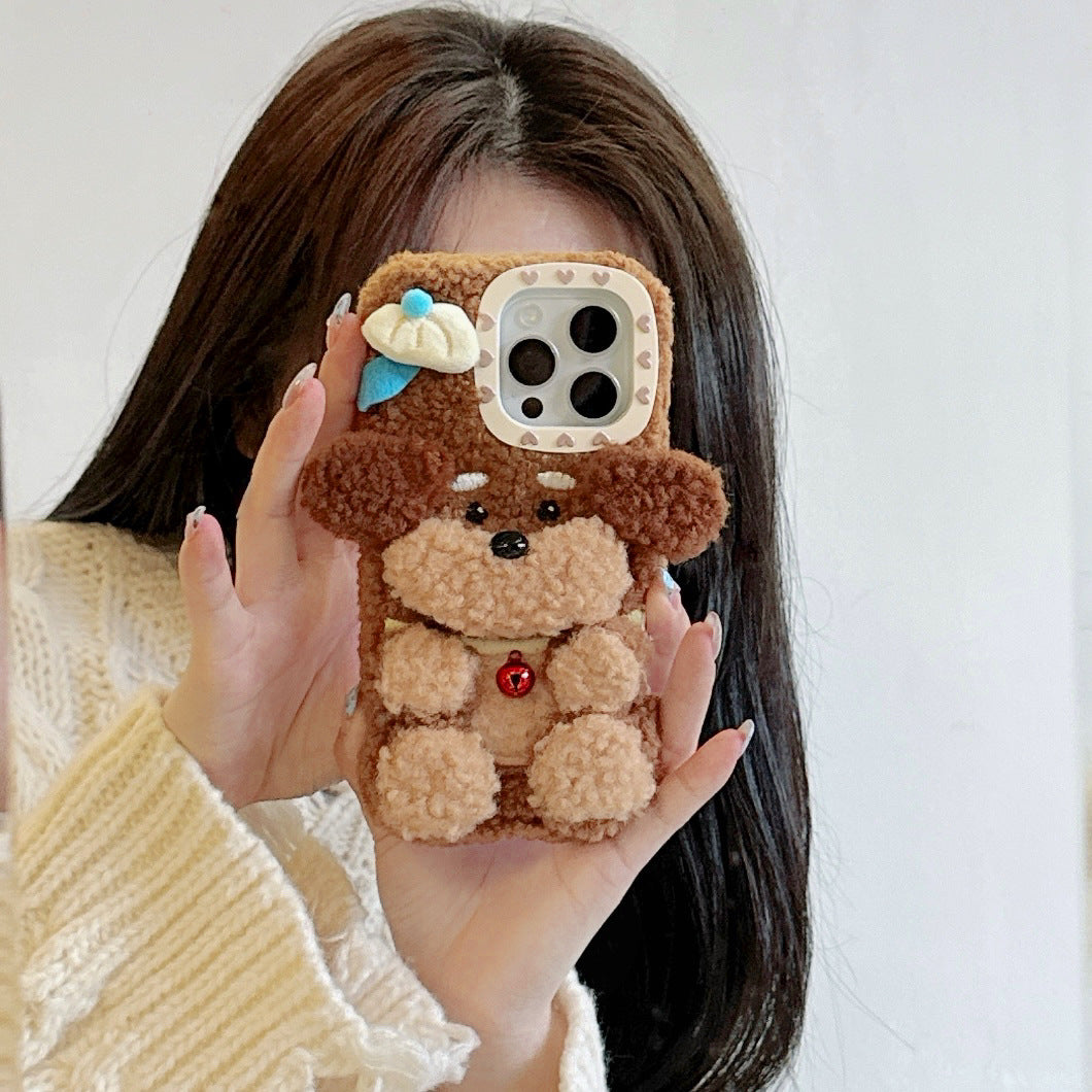 Mignon Furry Poodle cas téléphone