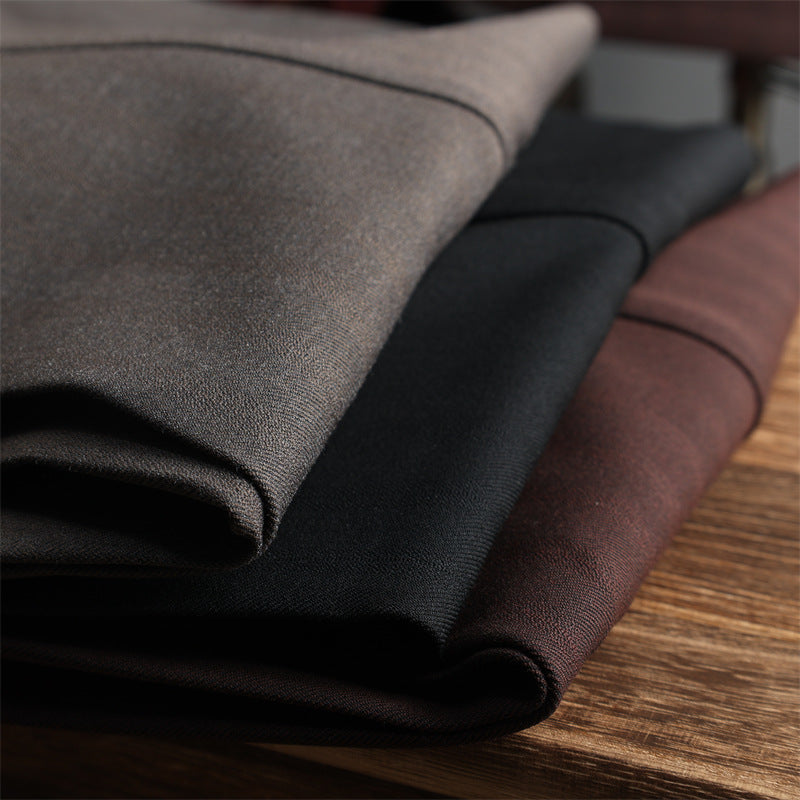Hommes noir brun Peak Lapel double seins 3 pièces ensemble