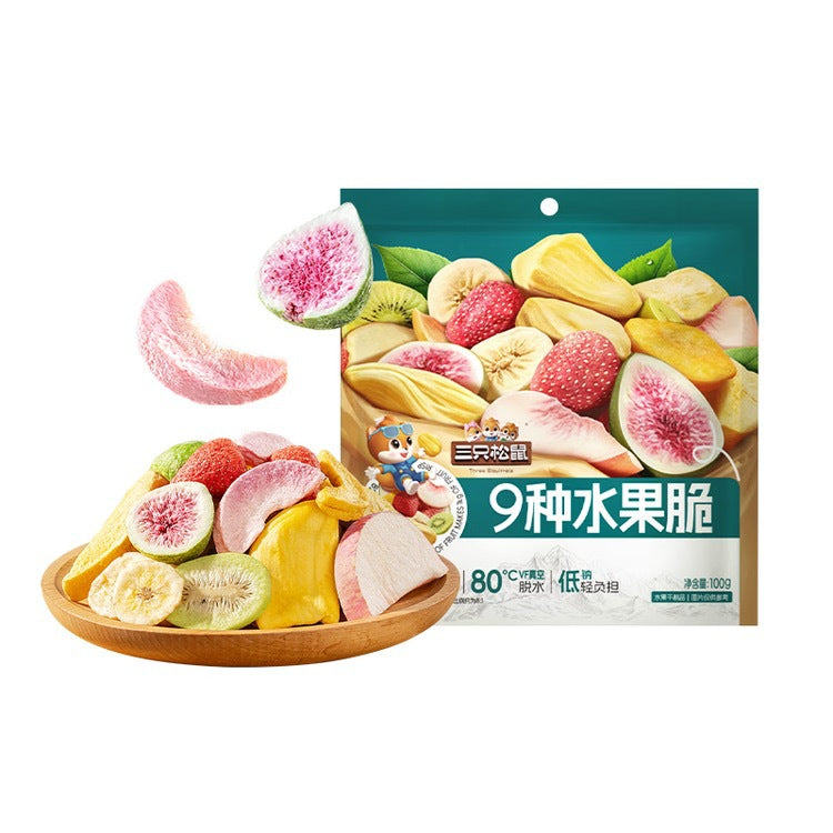 Crispes de fruits prêts à manger sans lavage Mélange de fruits congelés séchés Snack