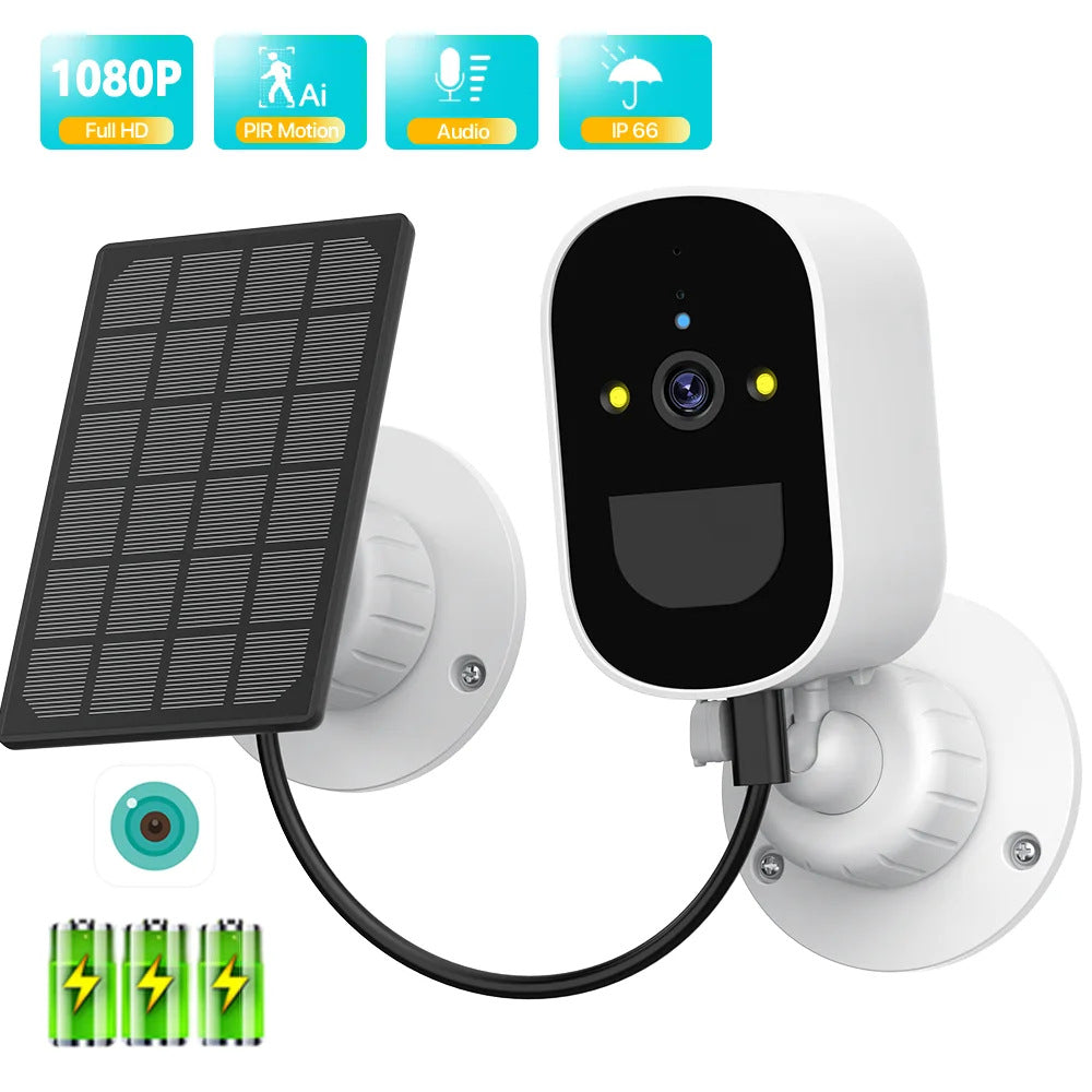 Caméra solaire de faible puissance moniteur ménage