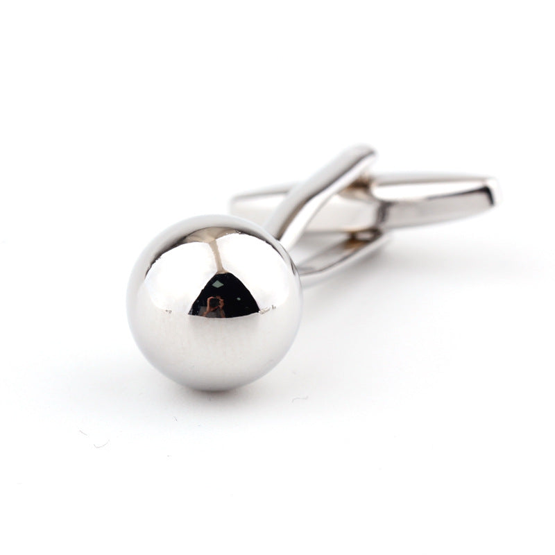 Argent acier boule forme Metal Cufflinks French Shirt Men's Cufflink