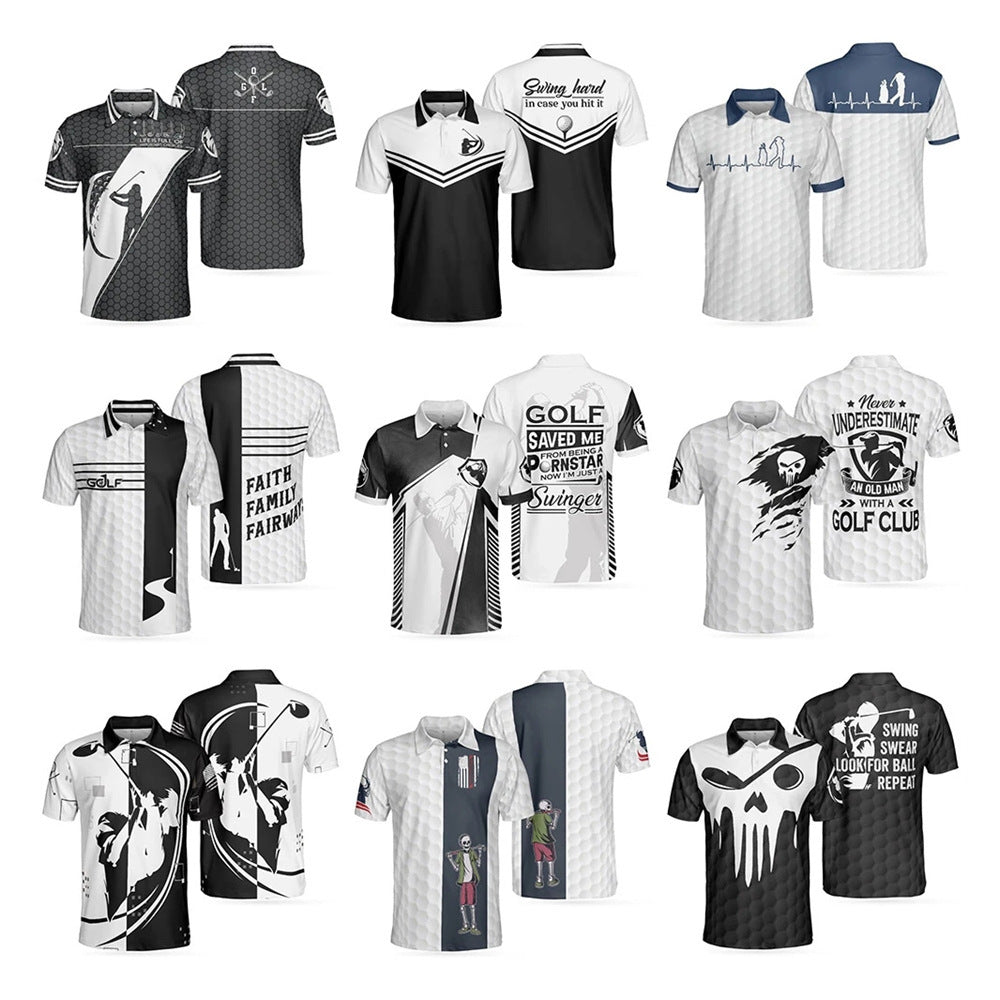 Chemise de golf pour homme T-shirt manches courtes