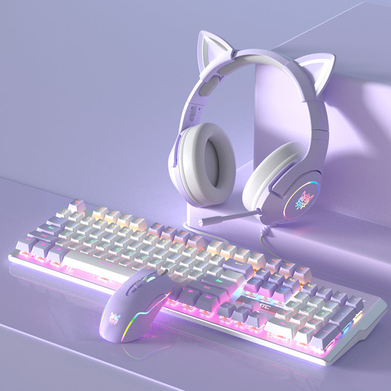 Suit de souris à clavier mécanique violet vert filaire Axis