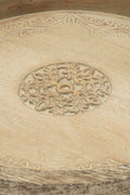 Plateau rond de service en bois de mangue - 18 design brun rustique pour l'entertaining élégant