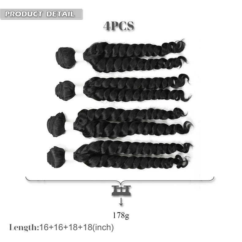Ensemble de rideaux de cheveux en fibre chimique
