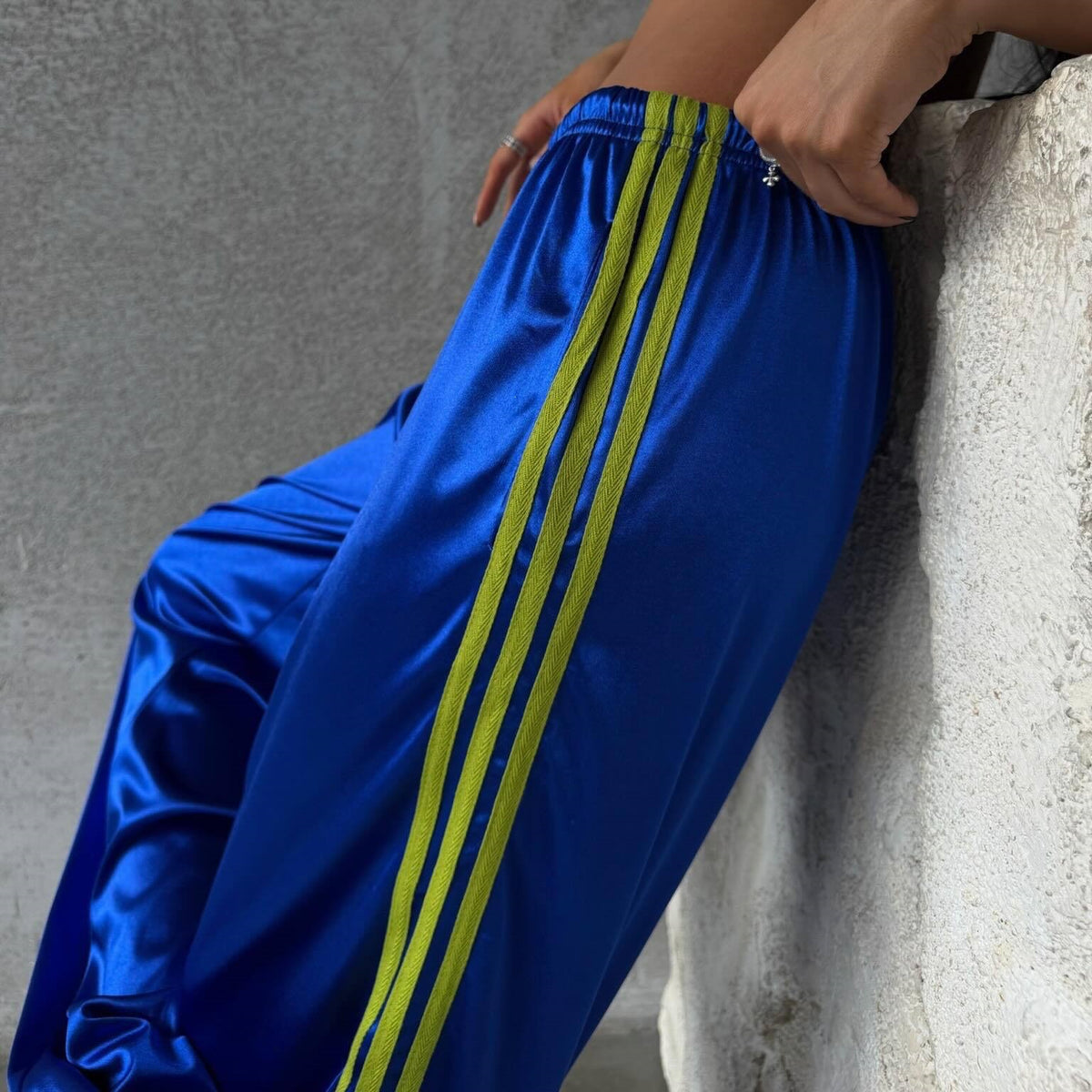 Casual Street-style Lace-up Pantalons à trois rayures