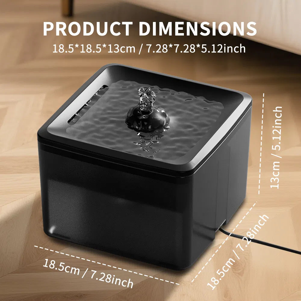 Distributeur d'eau pour animaux de compagnie carré