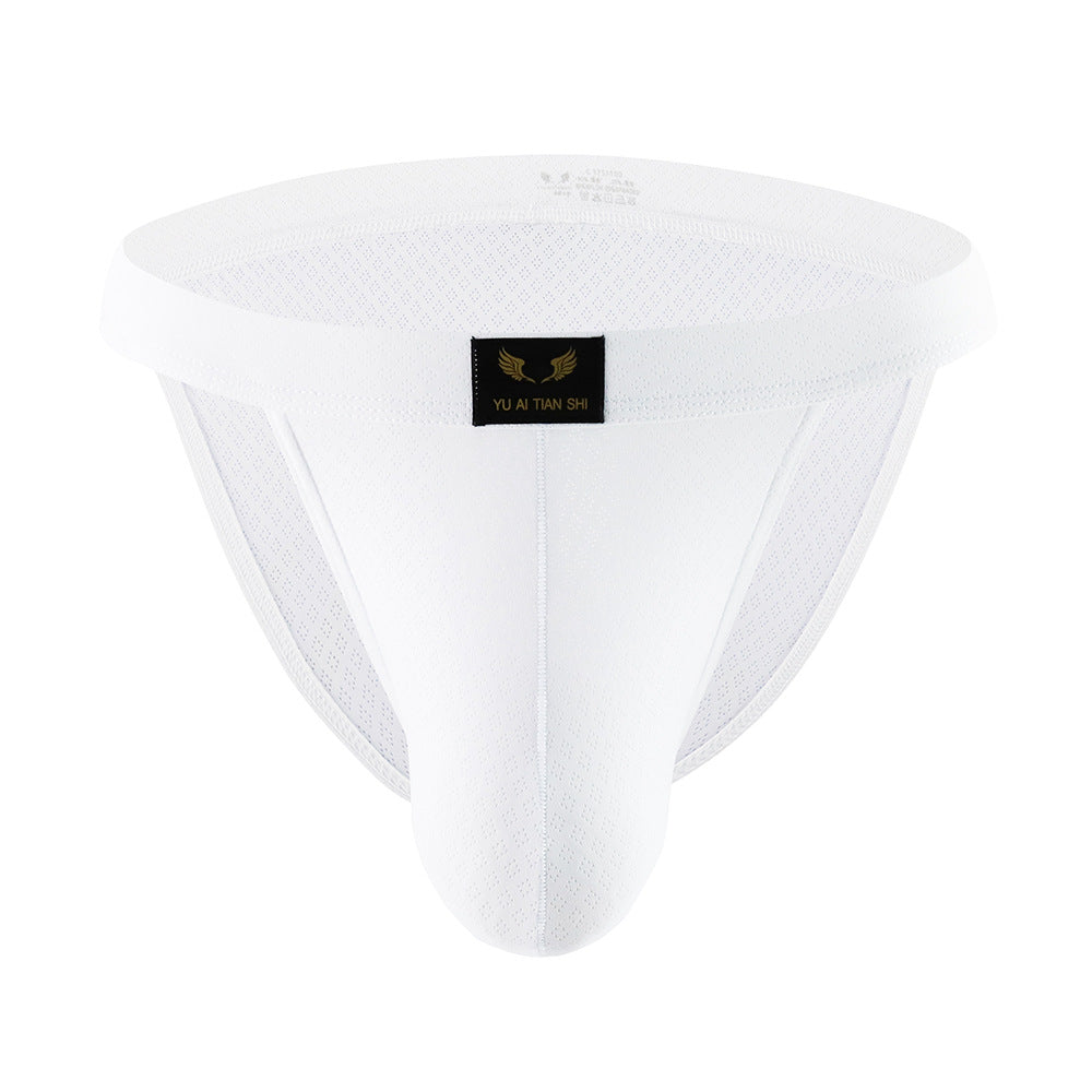 Sous-vêtements pour hommes en nylon Solid Color Mid-waist Breathable Sexy Triangle