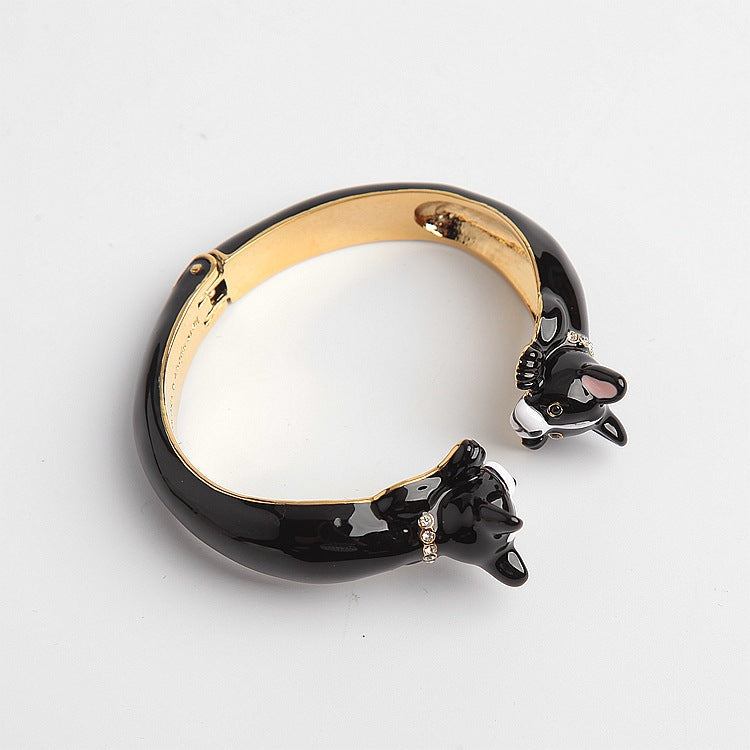 Qingdao Ornament Enamel Glaze Bracelet noir Bracelet Collier Collier Anneau Collant