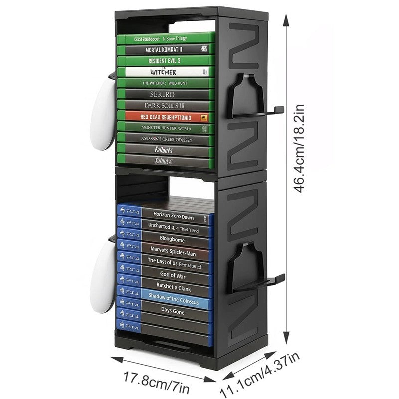 Tour de stockage de jeu Universal Stand vertical tient 24 disques pour PS5 PS4