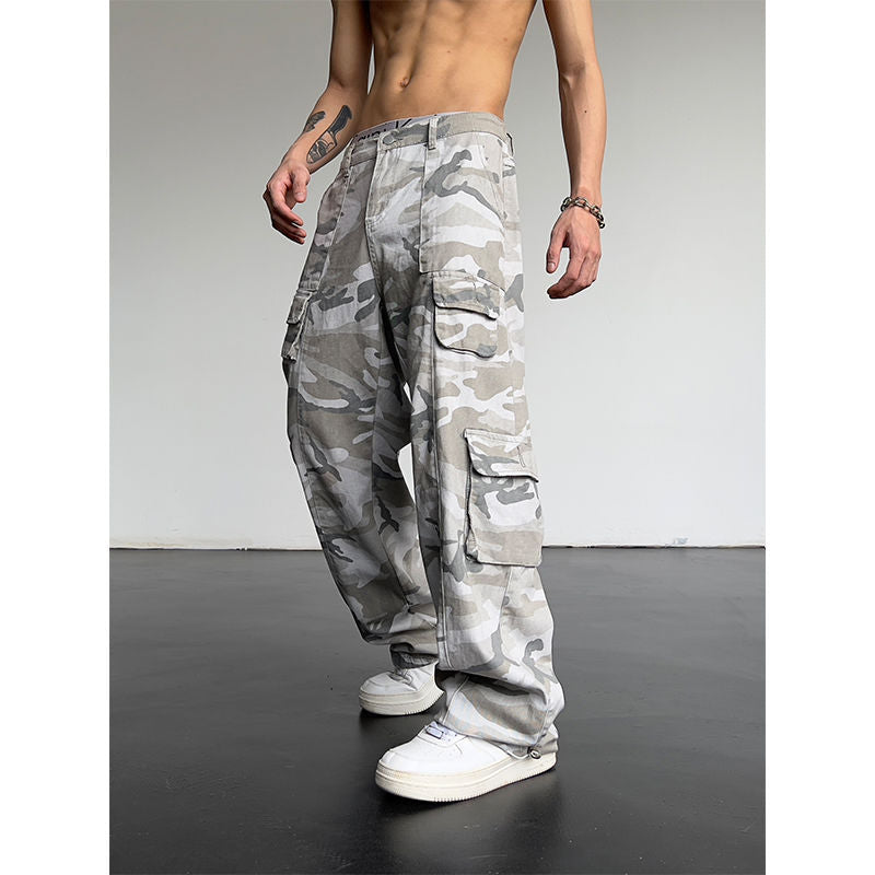 Straight Slimming Draping High Street Pantalons American Street