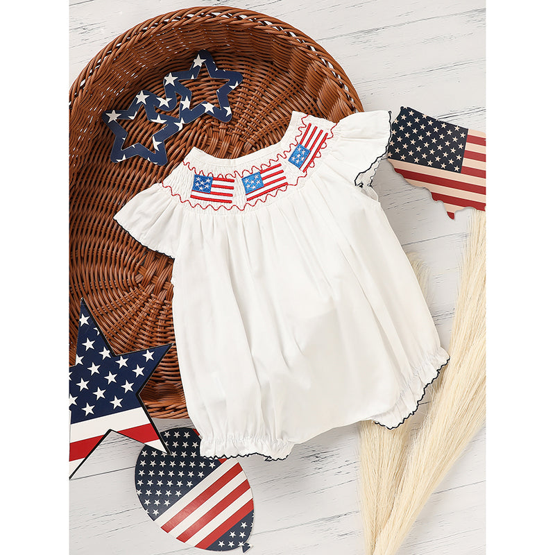 Bébé fille 4ème de Juillet Bubble Romper