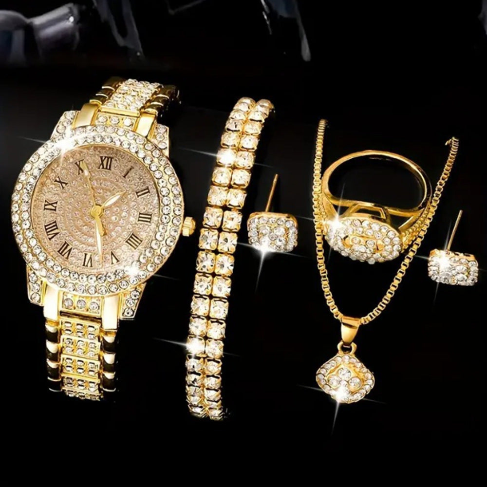 Montre haut de gamme pour dames avec une liste de diamants en acier entièrement diamanté