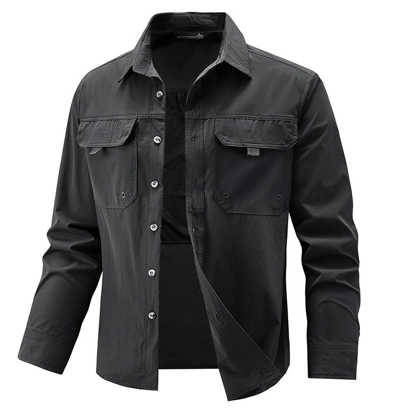 Chemise à manches longues stretch rapide pour hommes