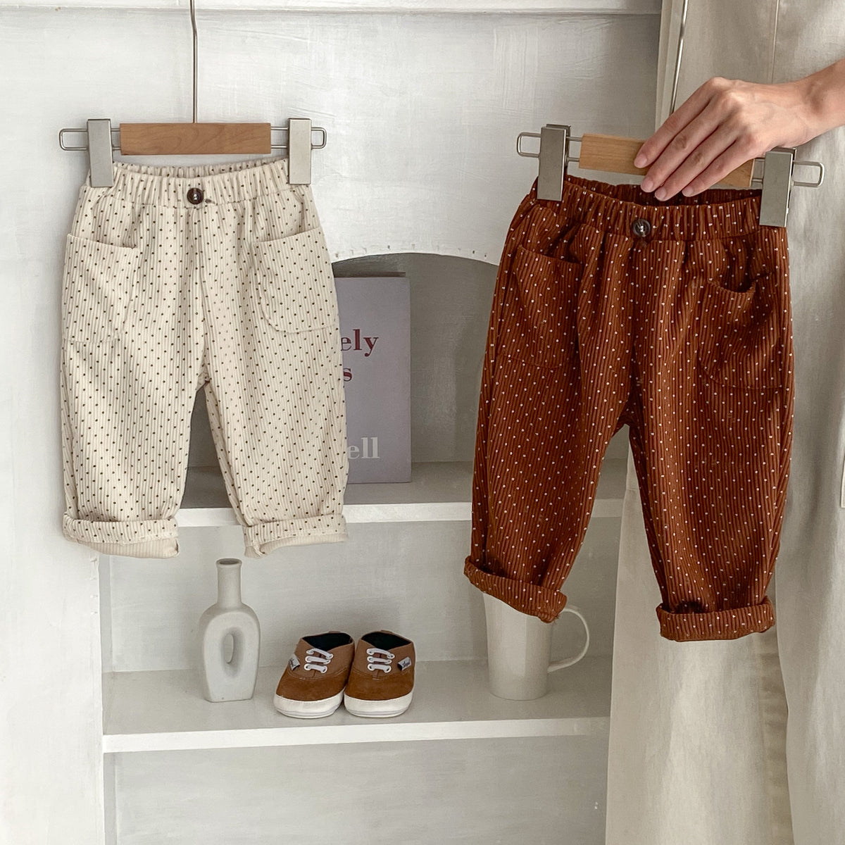 Pantalons à l'occasion de la corduroy imprimée