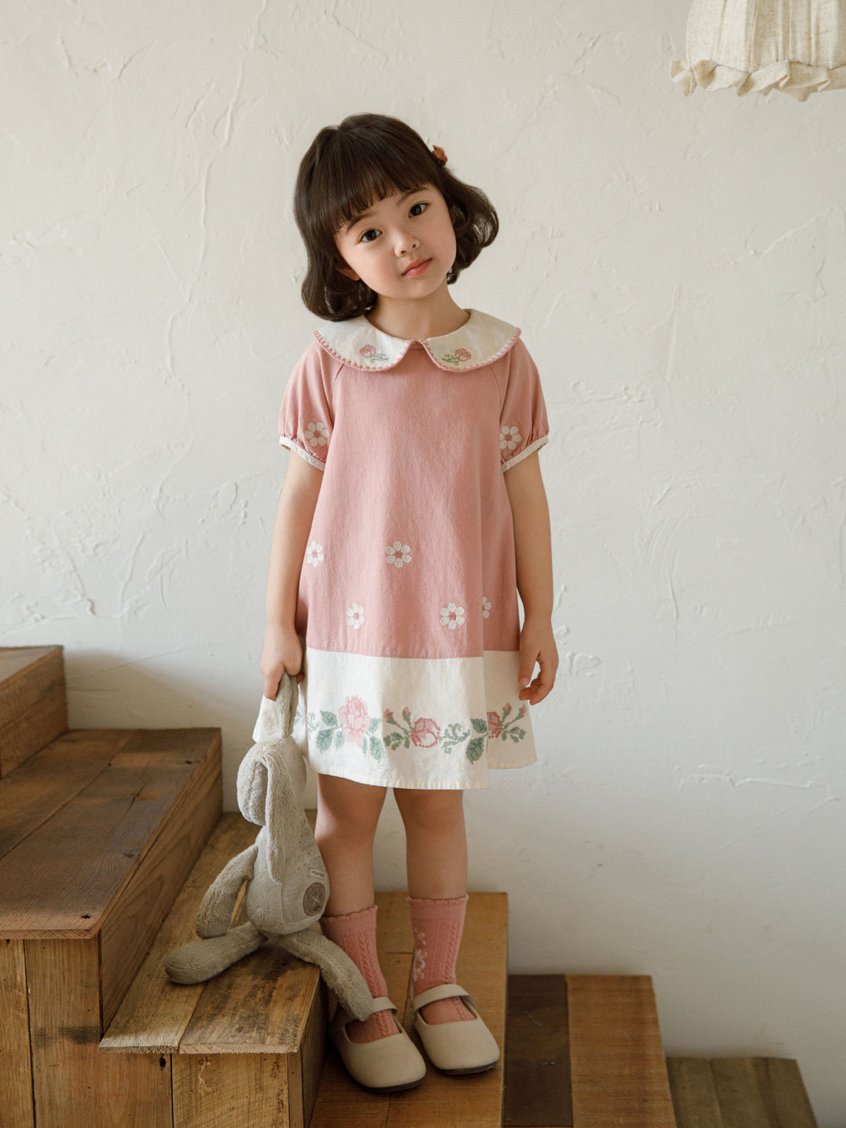 Robe en coton d'été à manches courtes pour filles