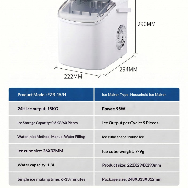 Smart Mini entièrement automatique fabricant de glace ronde