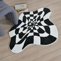 Retro Ins Style noir et blanc à carreaux tapis antidérapant
