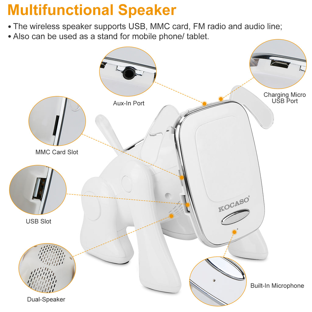 Puppy Dog Wireless Speaker Portable Mini Music Player Stereo Cute Animal Speaker with Buil
