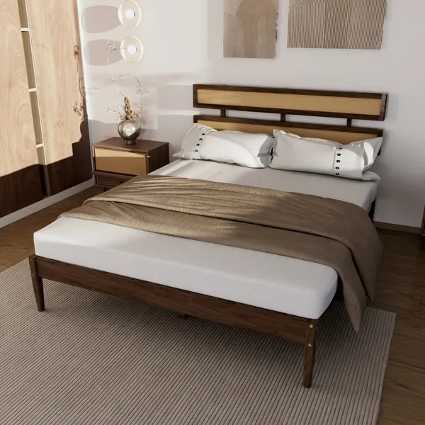 Tête de lit double rotin