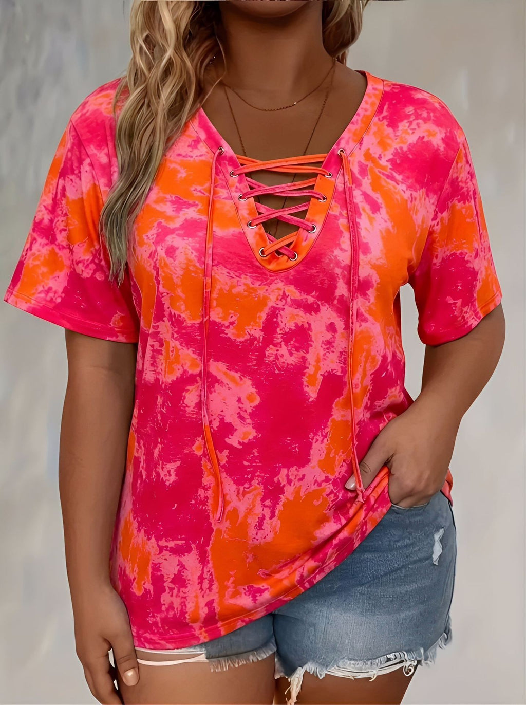 T-shirt à manches courtes imprimé pour femmes de plus grande taille