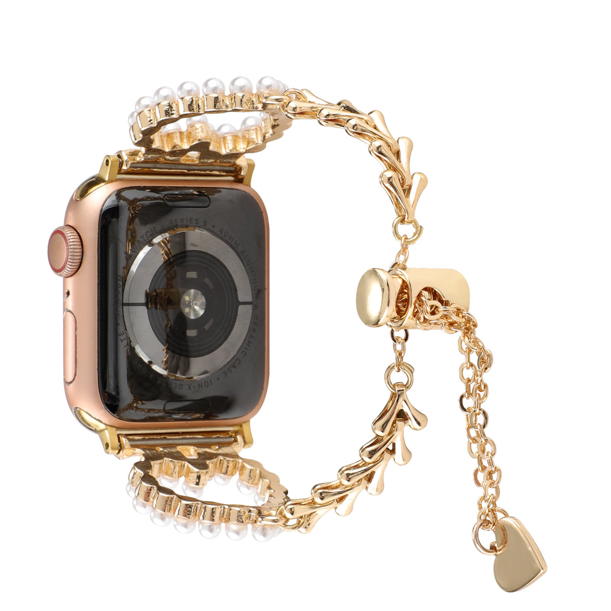 Bracelet de collier d'amour de perles en métal de fruits de montre intelligente