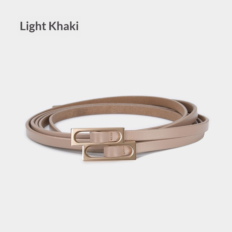 Ceinture en cuir casual rétro pour femmes avec double boucle