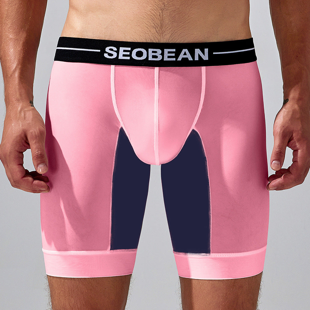 Sous-vêtements de printemps pour hommes Coloris assortis à long boxer pour hommes