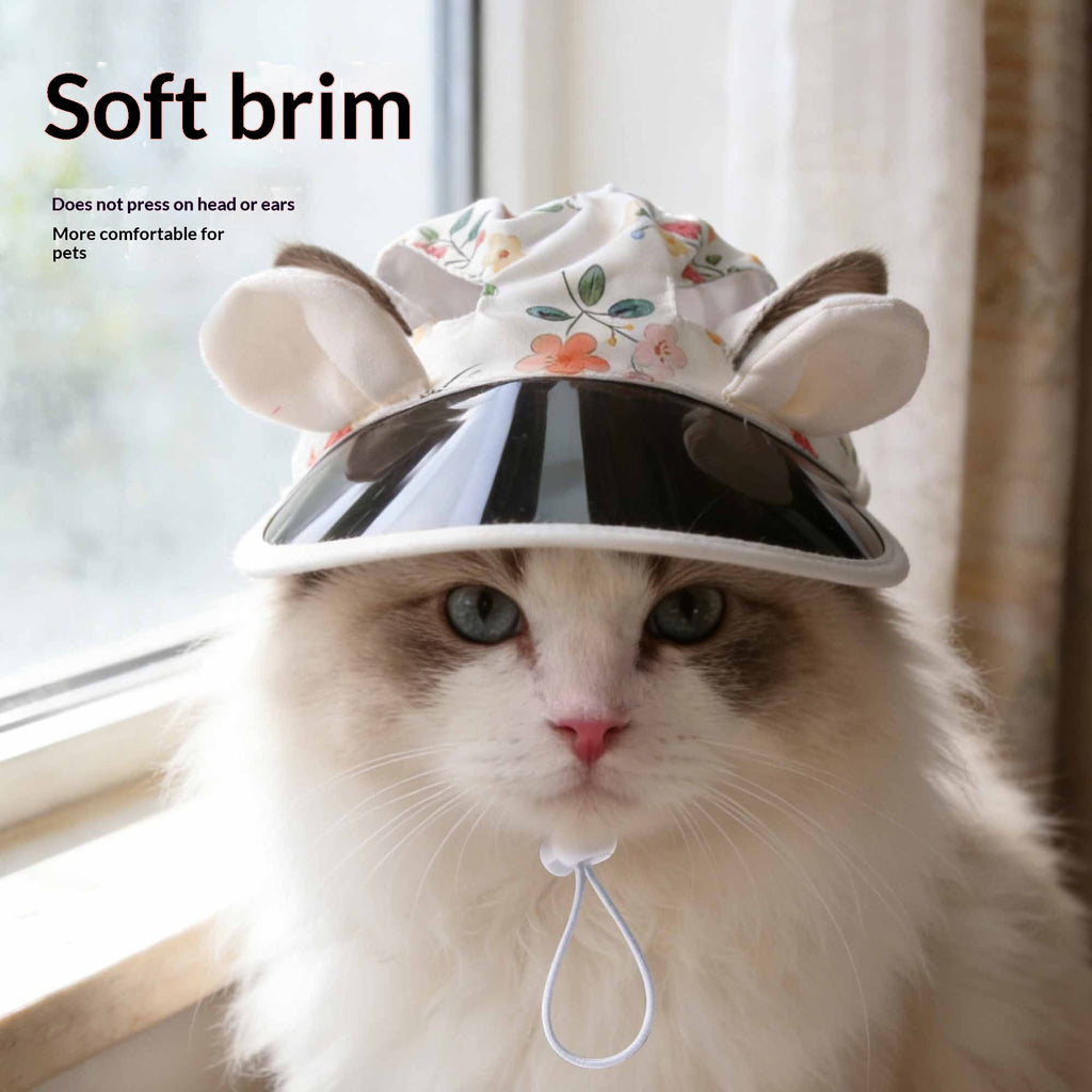 Chapeau de soleil Sphynx Cat avec visière pour chat Kittens Ajustable Summer Outdoor Protection de la peau